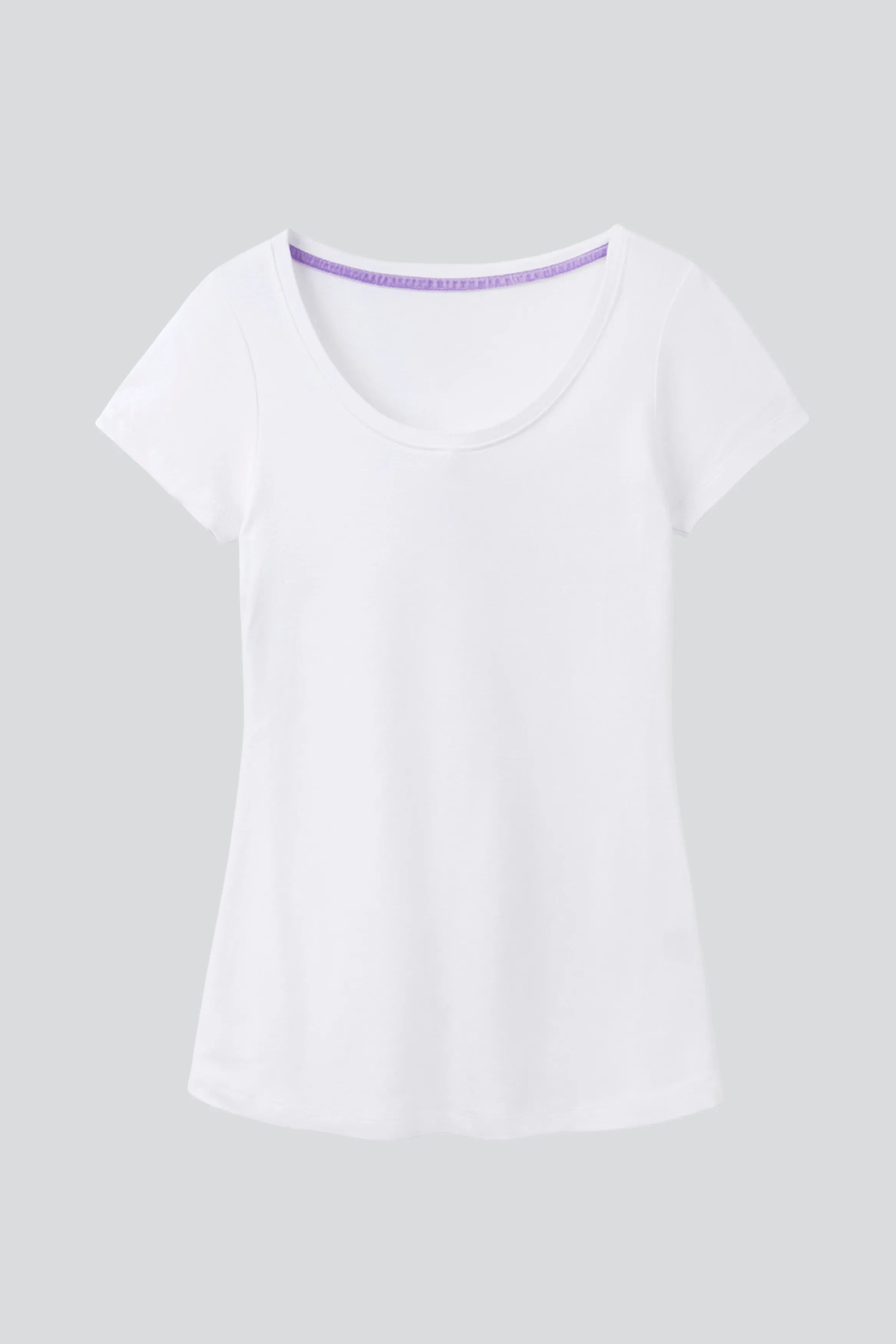 Women's Scoop Neck T-Shirt – Cotton Modal, UK 6-18, Made in Portugal