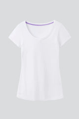 Women's Scoop Neck T-Shirt – Cotton Modal, UK 6-18, Made in Portugal