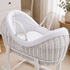 Wicker Deluxe Pod Moses Basket with Stand – Newborn Basket
