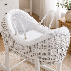 Wicker Deluxe Pod Moses Basket – Newborn Basket, No Stand