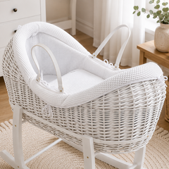 Wicker Deluxe Pod Moses Basket – Newborn Basket, No Stand