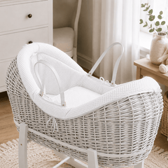 Wicker Deluxe Pod Moses Basket with Stand – Newborn Basket