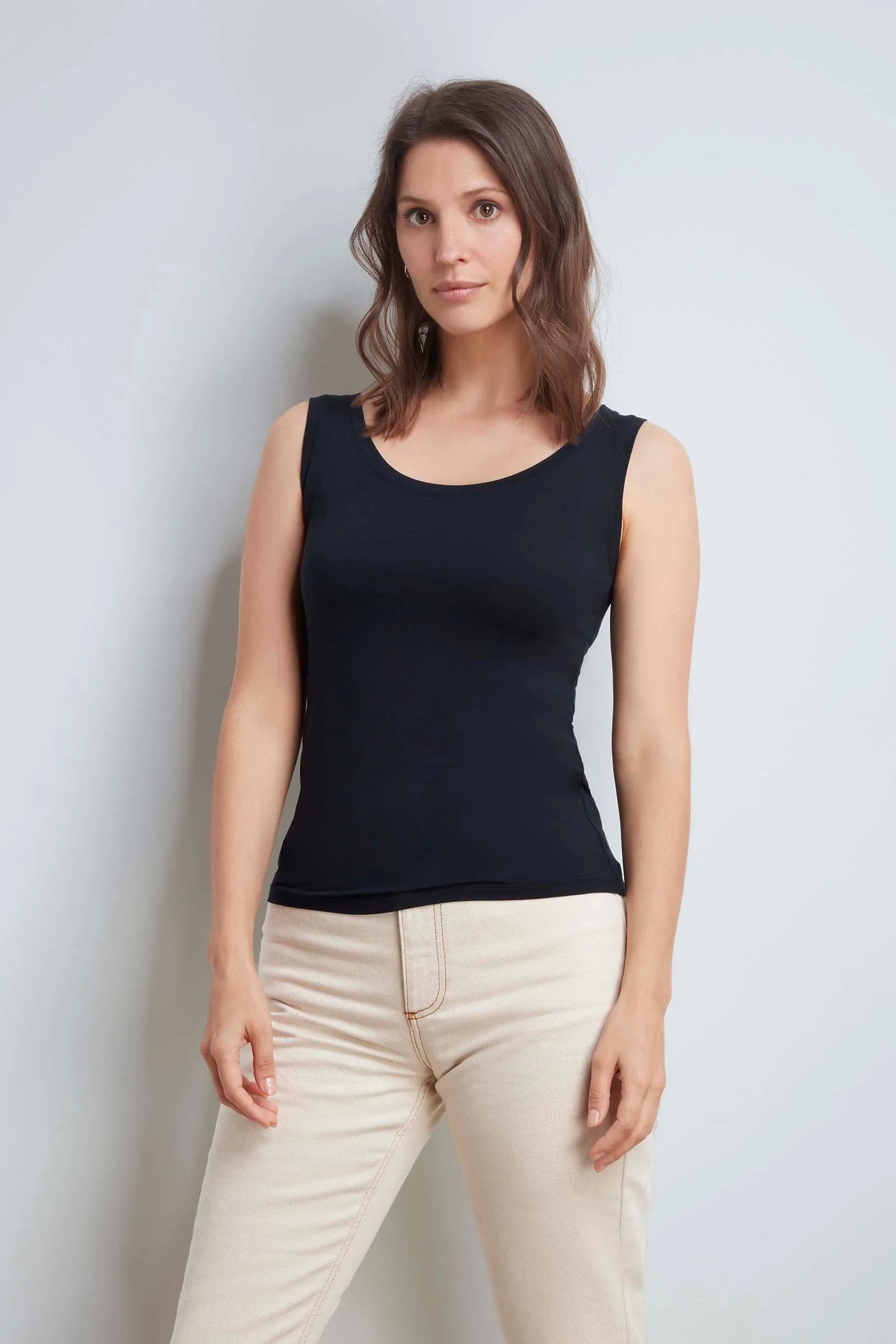 Women's Sleeveless Vest Top – Micro Modal Base Layer, UK 8-18
