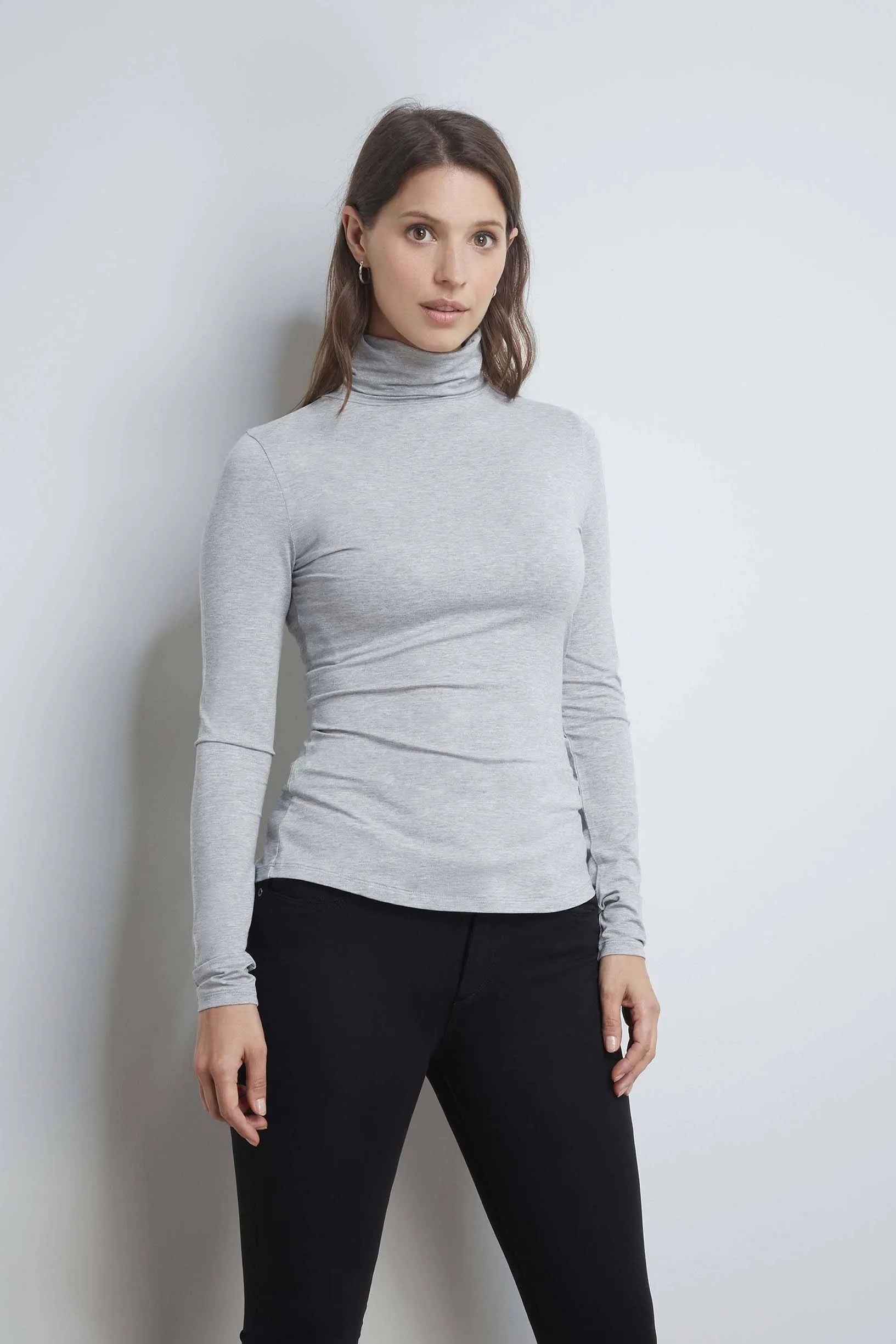 Women's Roll Neck Top – Micro Modal, Six Colours, UK 8-18