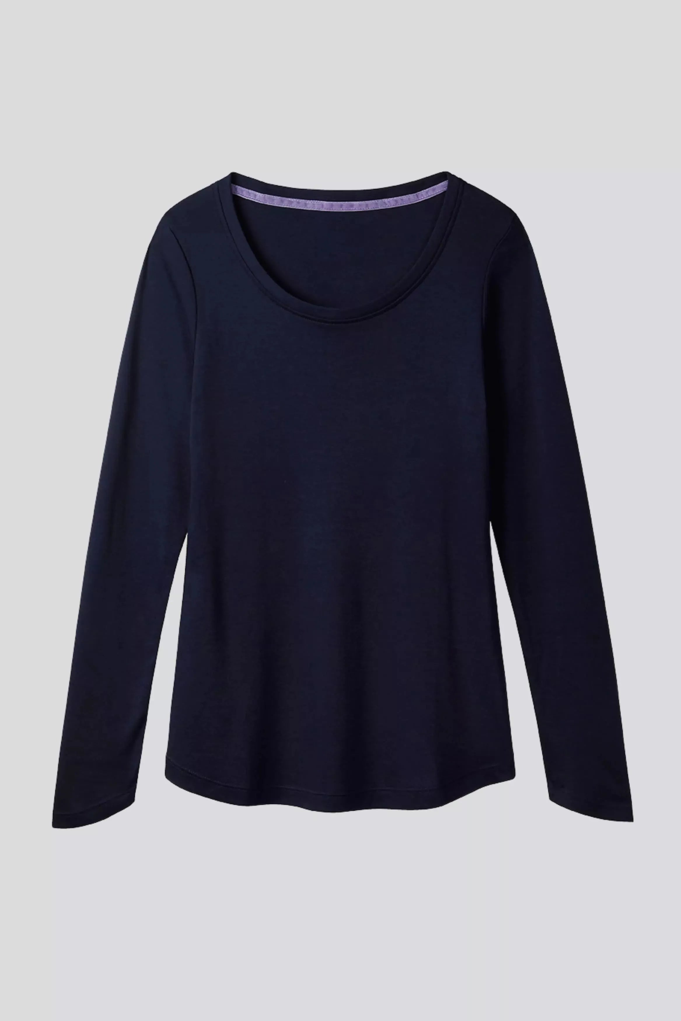 Women's Long Sleeve Scoop Neck T-Shirt – Cotton Modal, UK 6-18