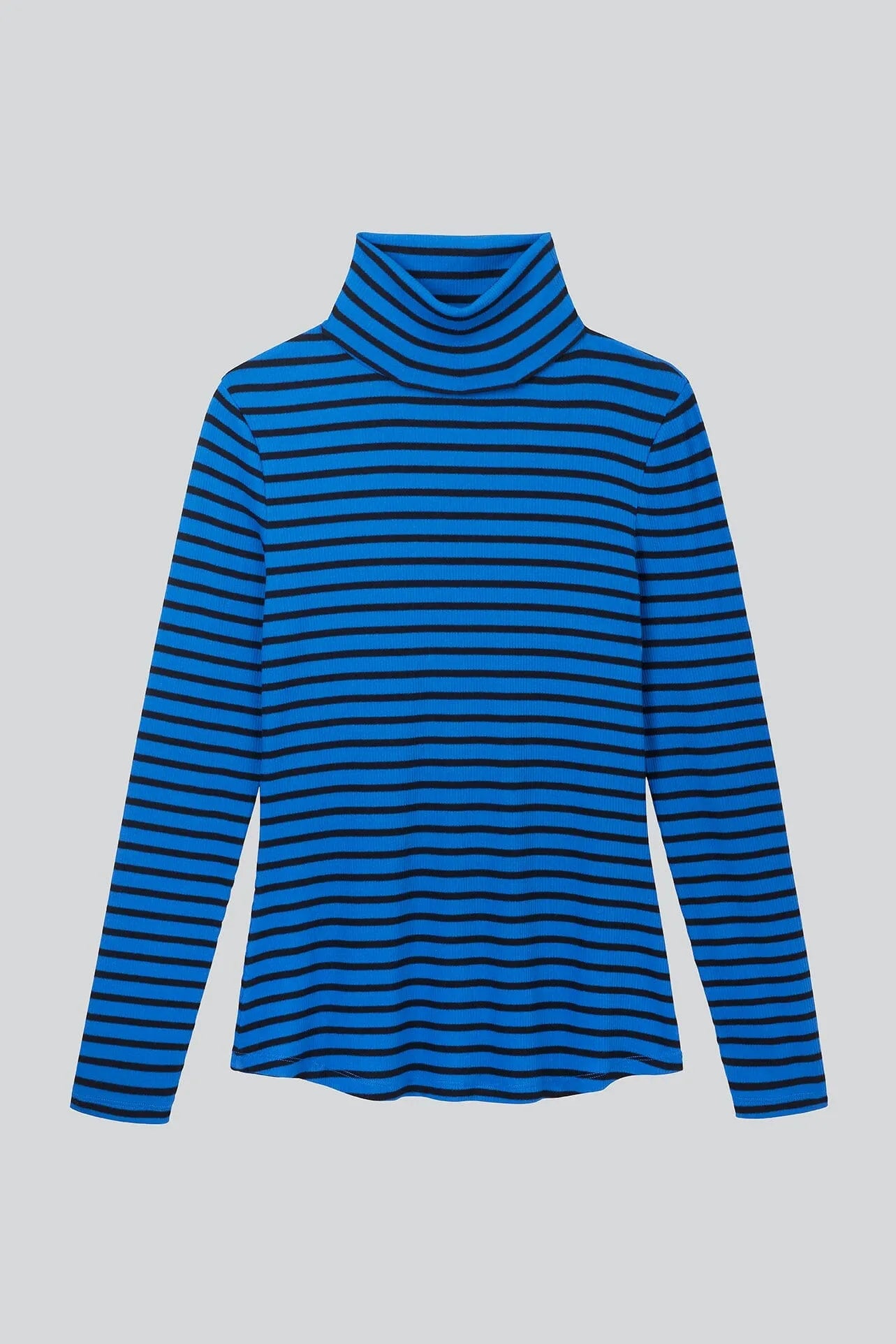 Women's Striped Cotton Roll Neck – Long Sleeve, Seven Colours, UK 8-16