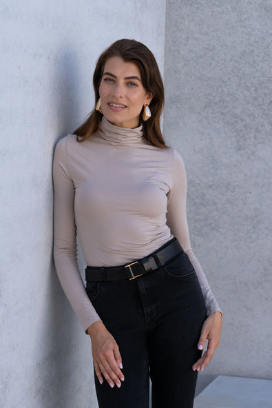 Women's Roll Neck Top – Micro Modal, Six Colours, UK 8-18