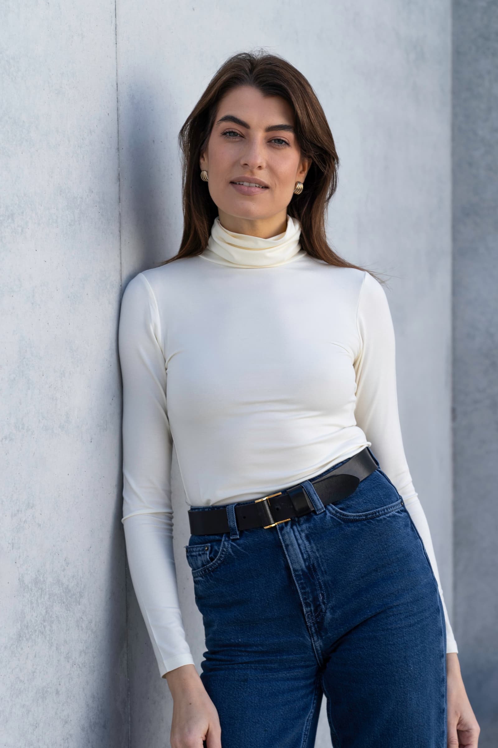 Women's Roll Neck Top – Micro Modal, Six Colours, UK 8-18