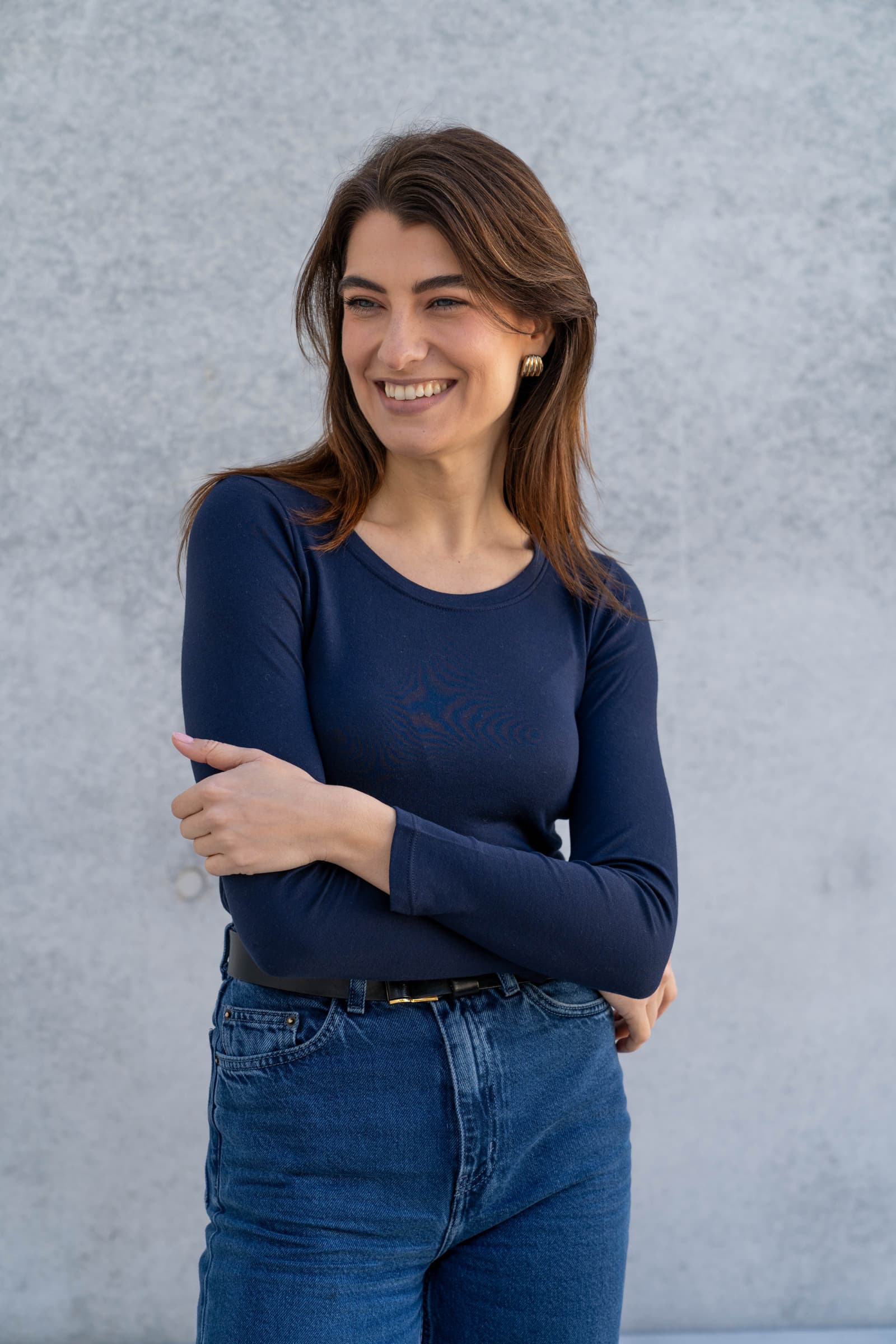 Women's Long Sleeve Scoop Neck T-Shirt – Cotton Modal, UK 6-18