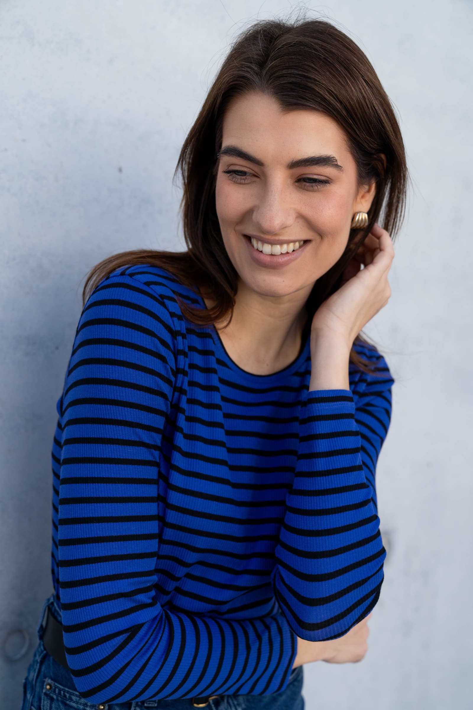 Women's Striped Long Sleeve T-Shirt – Organic Cotton, Made in UK