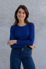Women's Striped Long Sleeve T-Shirt – Organic Cotton, Made in UK