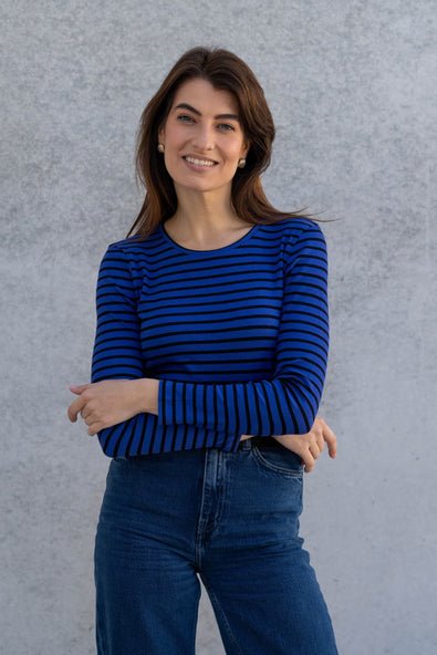 Women's Striped Long Sleeve T-Shirt – Organic Cotton, Made in UK