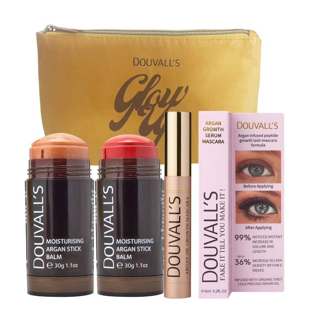Glow Up Makeup Set – Colour Balm, Highlight Balm & Peptide Mascara