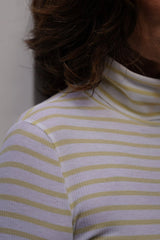 Women's Striped Cotton Roll Neck – Long Sleeve, Seven Colours, UK 8-16
