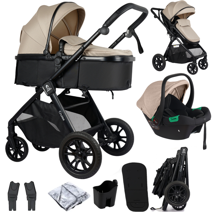Cruise 3-in-1 Travel System with Car Seat, Dune Beige, Birth to 4 Years