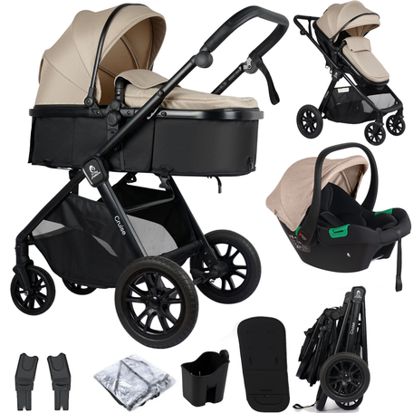 Cruise 3-in-1 Travel System with Car Seat – Dune Beige, Birth to 4 Years