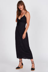 Island Fever Black Slip Maxi Dress