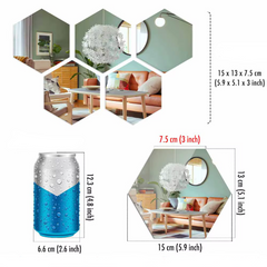 Hexagon Acrylic Mirror Wall Stickers – Self-Adhesive Decorative Tiles