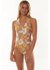 Sisstrevolution Women's Marissa Loloa Halter Swimsuit, Floral Print