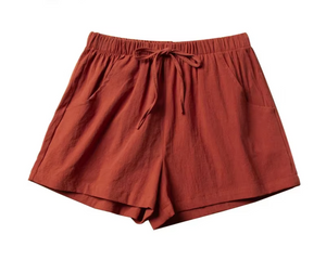Women's Cotton Linen High-Waist Shorts – Breathable Casual Summer Wear