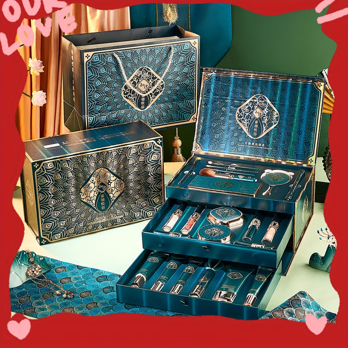 23-Piece Sparrow Feather Yuerong Makeup Set, Ancient Charm Beauty Collection