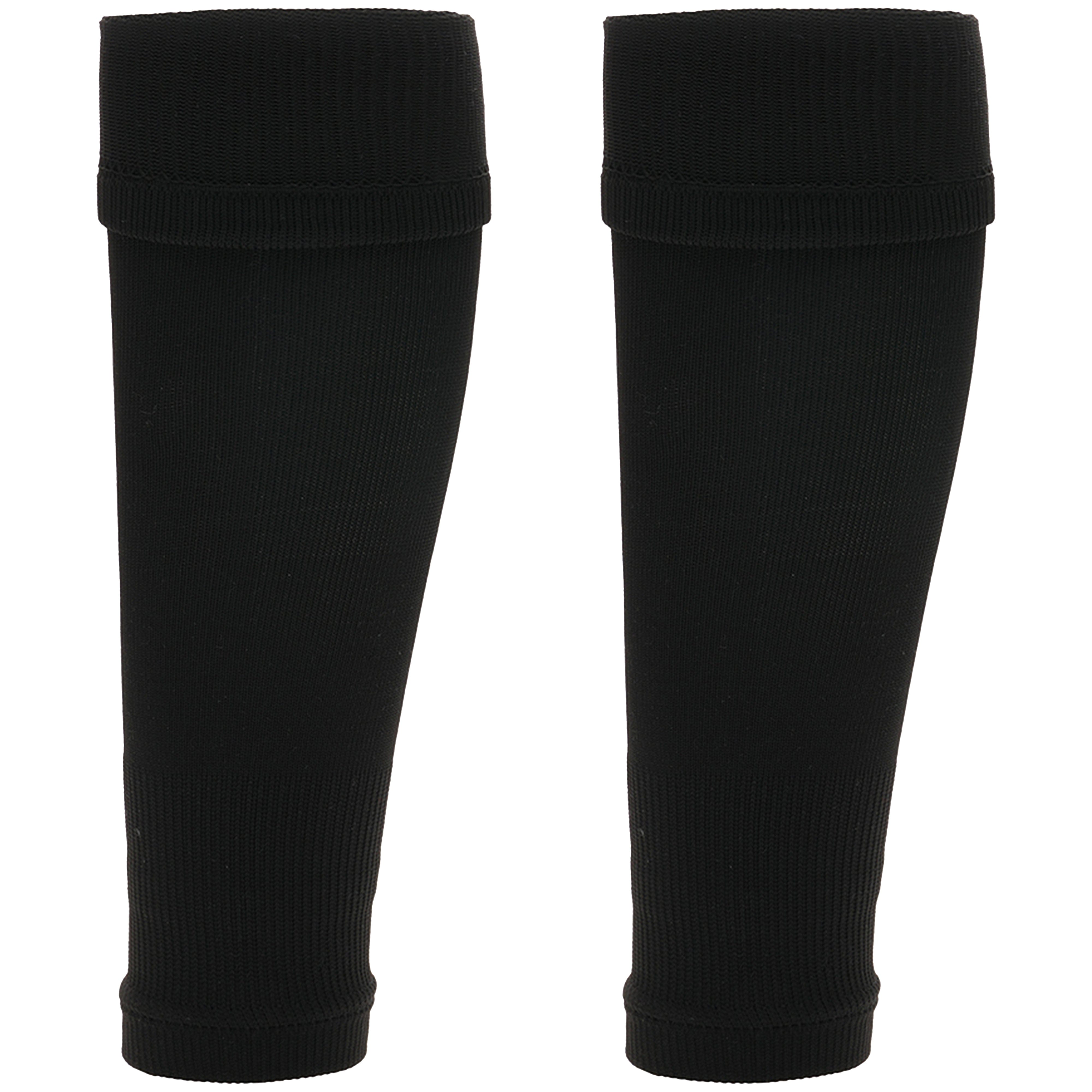 Adults Black Football Leg Sleeve Socks Compression Support Over Shin Pads