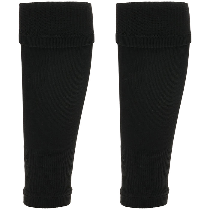 Adults Black Football Leg Sleeve Socks Compression Support Over Shin Pads, Black