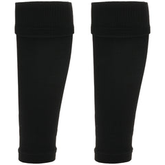 Adults Black Football Leg Sleeve Socks Compression Support Over Shin Pads