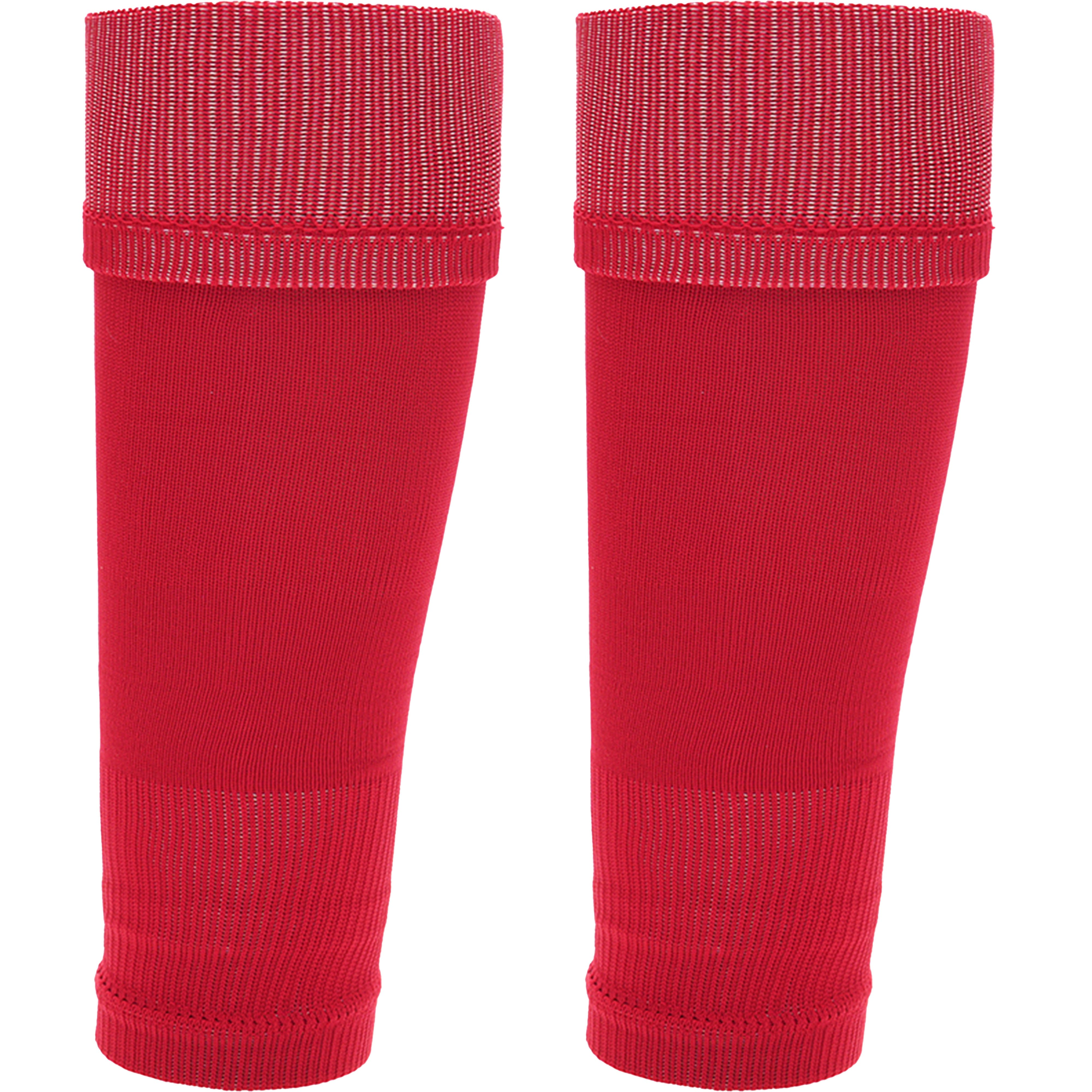 Adults Unisex Red Football Leg Sleeve Socks Compression Support Over Shin Pads