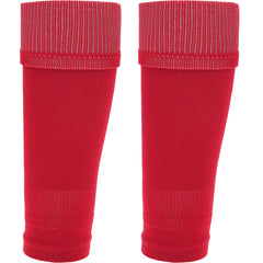 Adults Unisex Red Football Leg Sleeve Socks Compression Support Over Shin Pads