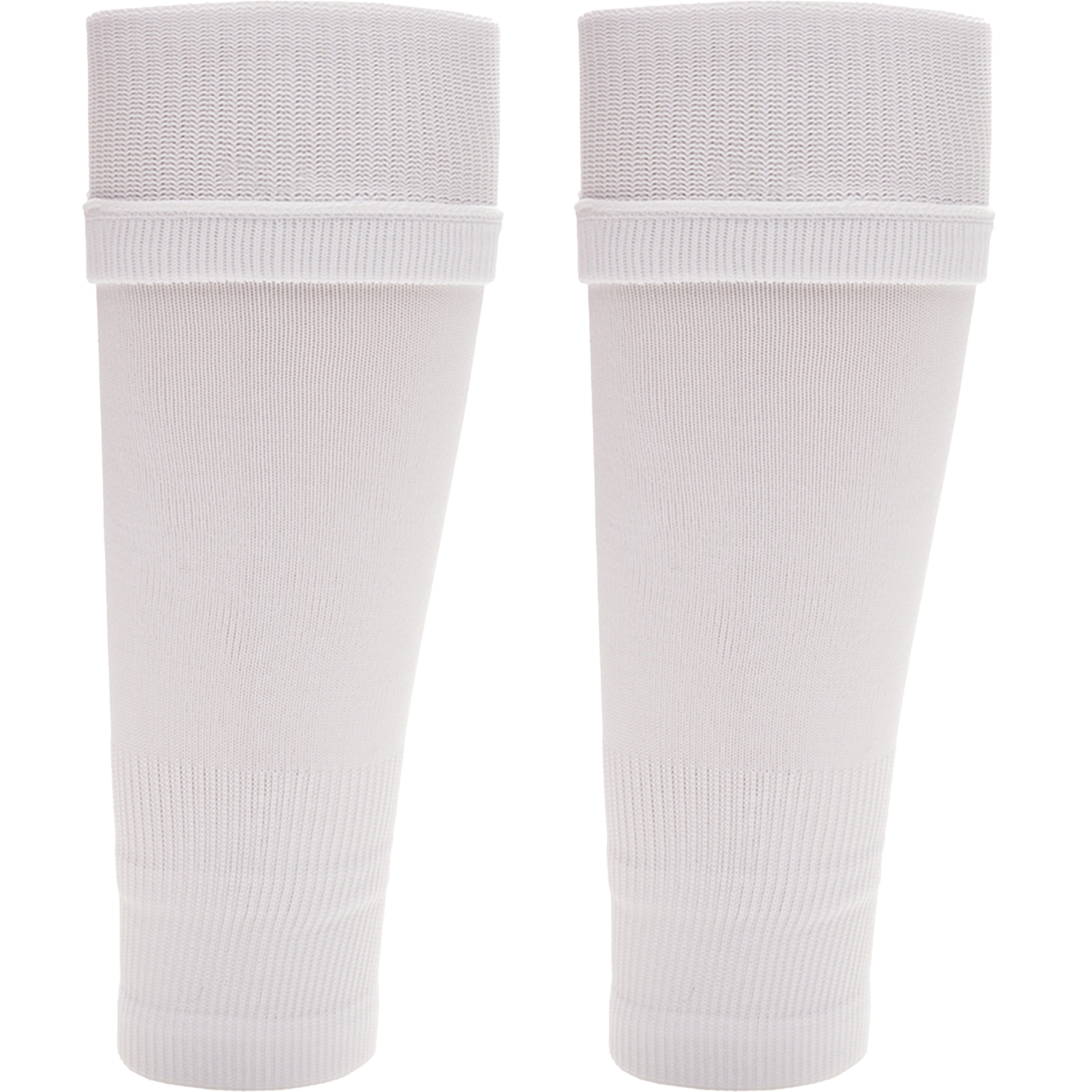 Adult Size White Football Leg Sleeve Socks Compression Over Shin Pads