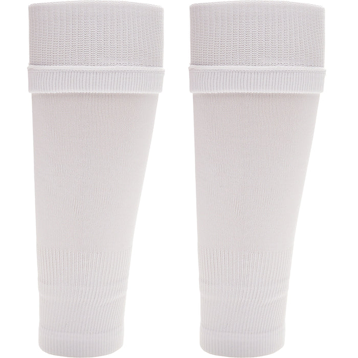 Adult Size White Football Leg Sleeve Socks Compression Over Shin Pads, White