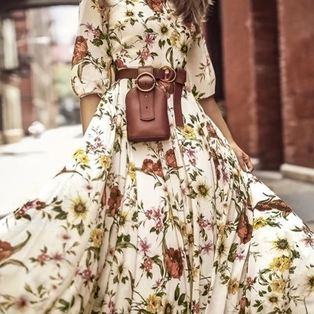 Vibrant Floral Maxi Swing Dress – Elegant & Comfortable