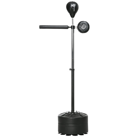 SPORTNOW Free Standing Speed Bag – Adjustable Boxing Punching Bag with Reflex Bar & Suction Cup Base