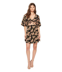 Floral Envy Printed Dress with Ruffle Tie Front