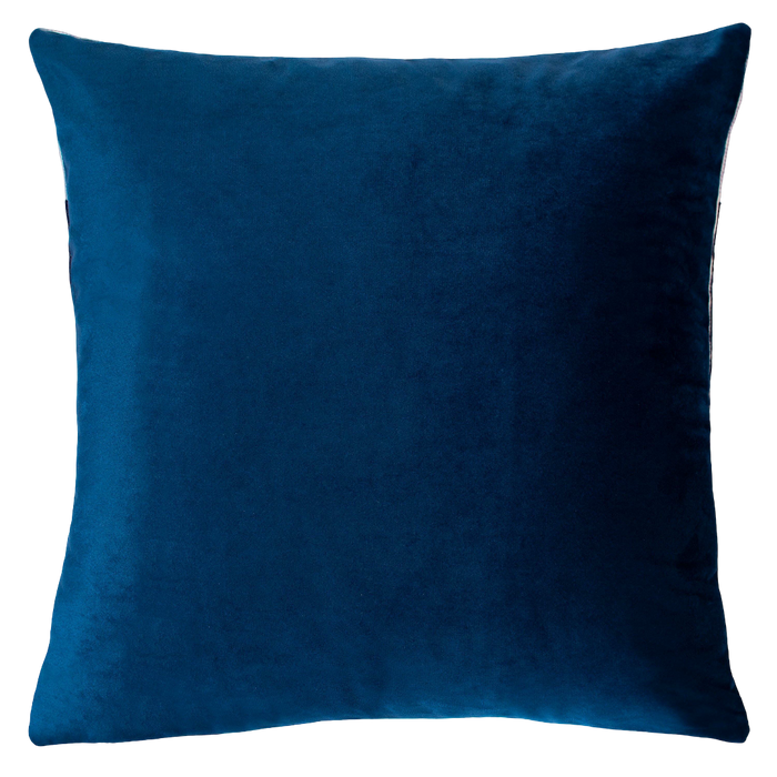 Aspen Ski Needlepoint Cushion, Alpine Design, 45cm, Navy Velvet Back, image 2