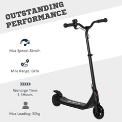 HOMCOM 120W Kids' Electric Scooter – Adjustable Height & Battery Display