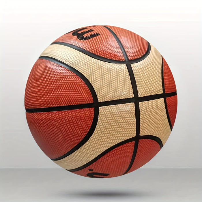 FIBA Approved Professional Size 7 Basketball, Durable PU for Training & Competition