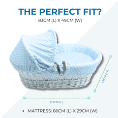 Wicker Moses Basket with Rocking Stand – Newborn Basket, Mattress Included