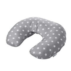 Nursing Pillow – Grey Stars, Breastfeeding Support with Washable Cover