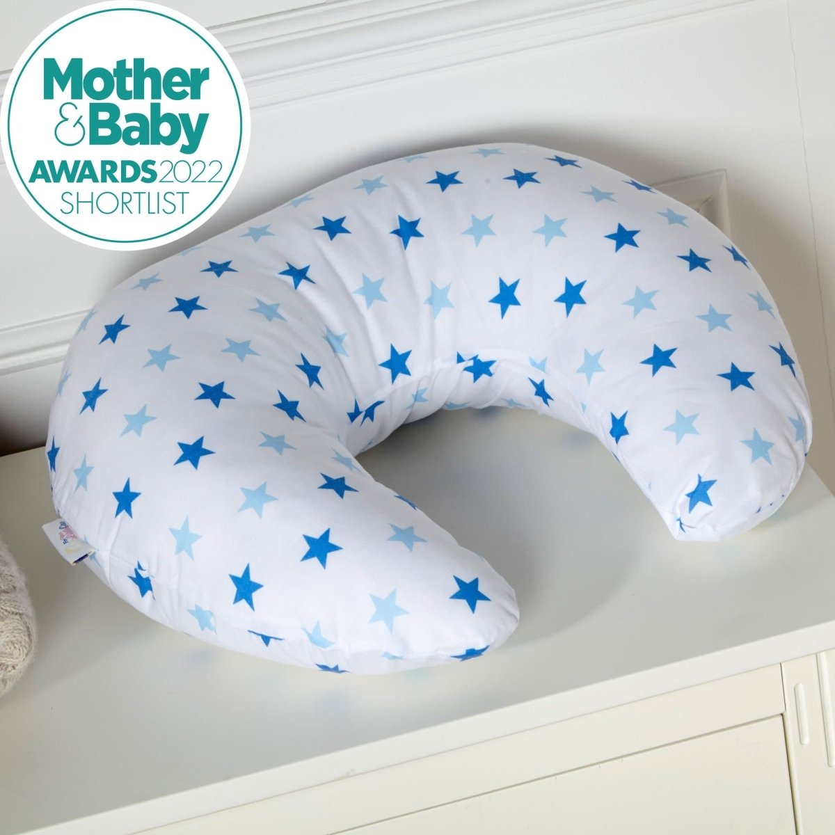 Nursing Pillow – Little Blue Star, Breastfeeding Support with Cover