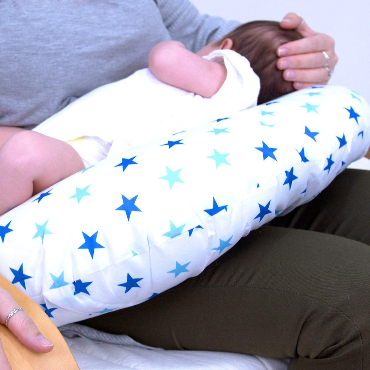 Nursing Pillow – Little Blue Star, Breastfeeding Support with Cover