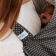 Breastfeeding Cover – White Stars, Nursing Apron with Rigid Neckline