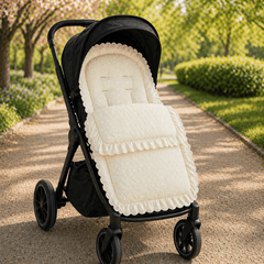 Broderie Anglaise Pushchair Footmuff – Fits All Prams & Buggies
