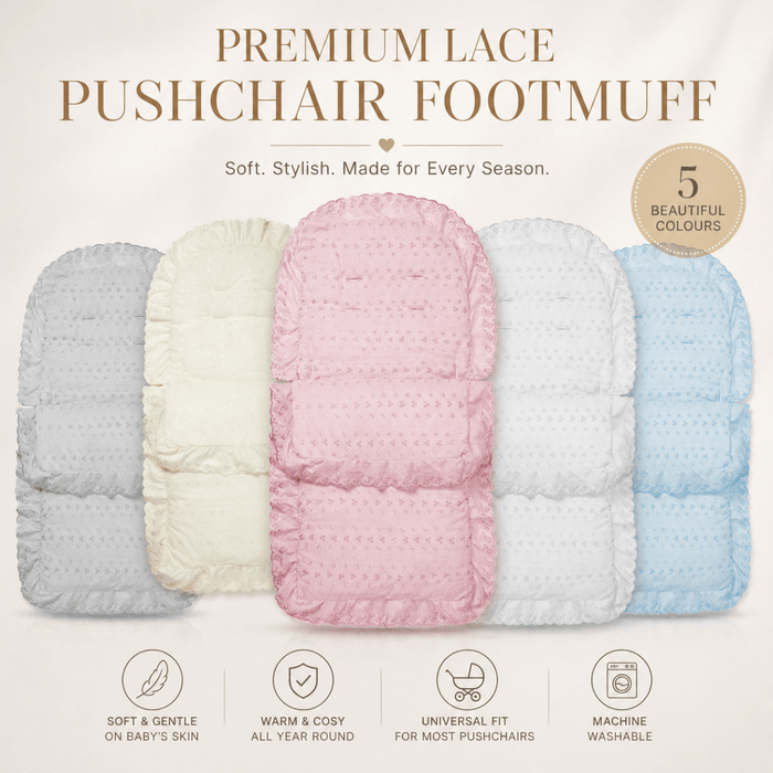 Broderie Anglaise Pushchair Footmuff, Fits All Prams & Buggies, image 2