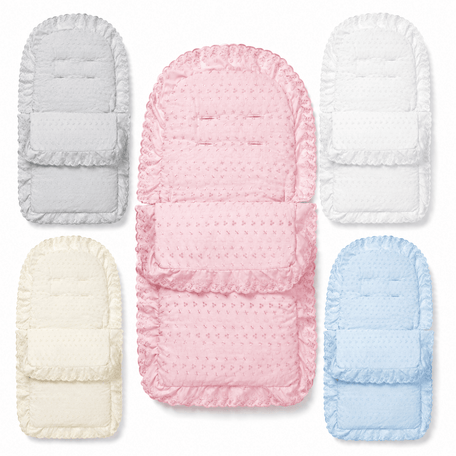 Broderie Anglaise Pushchair Footmuff – Fits All Prams & Buggies