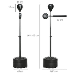 SPORTNOW Free Standing Speed Bag – Adjustable Boxing Punching Bag with Reflex Bar & Suction Cup Base