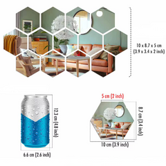 Hexagon Acrylic Mirror Wall Stickers – Self-Adhesive Decorative Tiles