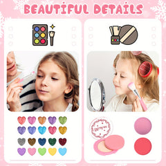 HEANING Washable Kids' Makeup Set – Safe & Fun Cosmetic Kit for Girls