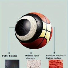 FIBA Approved Professional Size 7 Basketball – Durable PU for Training & Competition